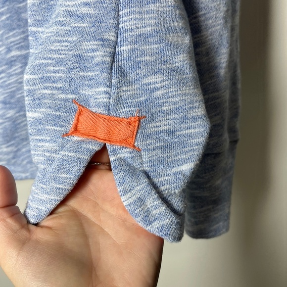 The Black Dog Heathered Space Dye Blue Cowl Neck Pullover Sweatshirt Small - Picture 2 of 9